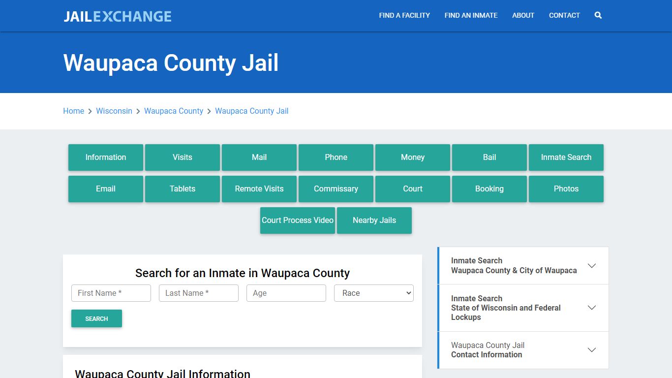 Waupaca County Jail Roster Lookup, WI, Inmate Search