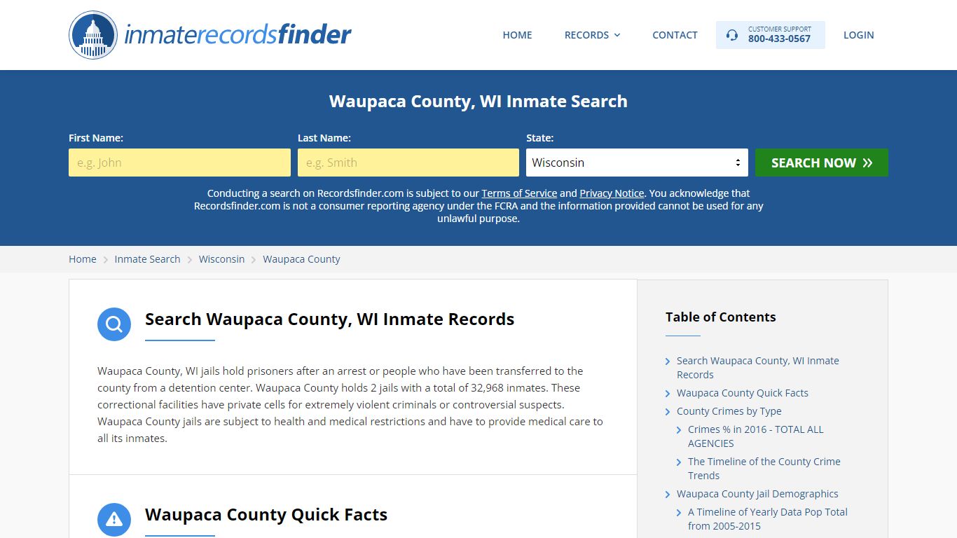 Waupaca County, WI Inmate Lookup & Jail Records Online
